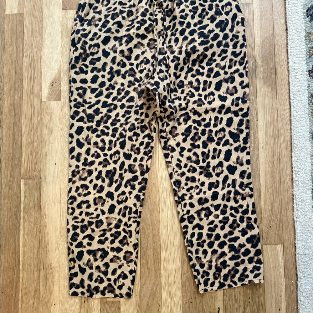 Zara Animal Print Trousers - Black and Brown